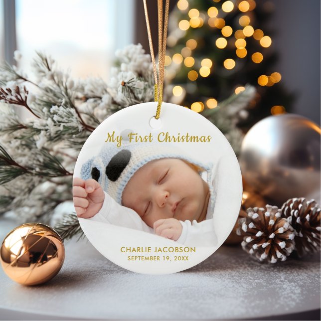 Beautiful Baby Boy First Christmas Ceramic Tree Decoration (Creator Uploaded)