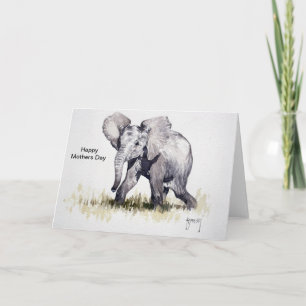 Beautiful Baby Elephant Mothers Day Card