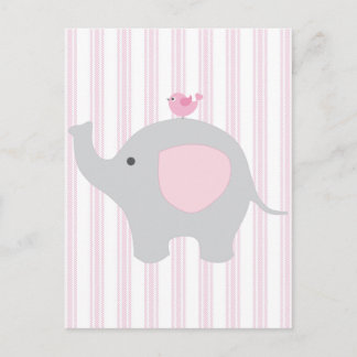 Beautiful Baby Girl Pink Elephant Postcard