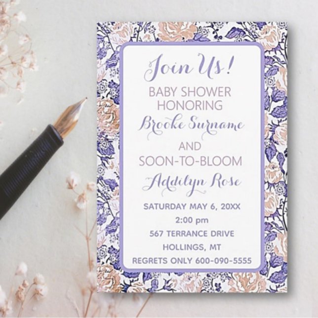 Beautiful Baby Girl Shower floral  Invitation (Creator Uploaded)