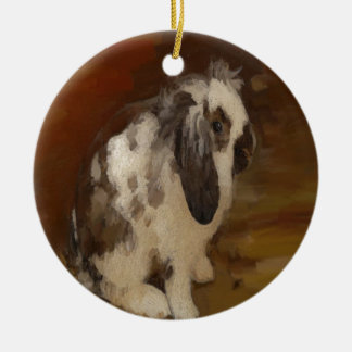 Beautiful Baby Lop Eared Rabbit/Kit Ceramic Tree D Decoration