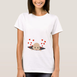 Beautiful Baby Peeking with Hearts Maternity Shirt