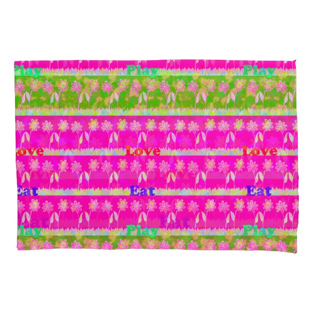 Beautiful Baby Pink Floral Edgy Design King Size   Pillowcase (Front-Left)