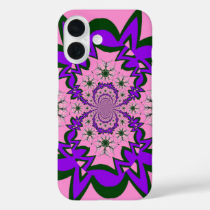 Beautiful Baby Pink Floral Purple Shade Motif Art  iPhone 16 Case