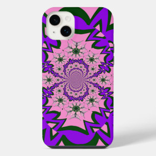 Beautiful Baby Pink Floral Purple Shade Motif Art iPhone 14 Plus Case