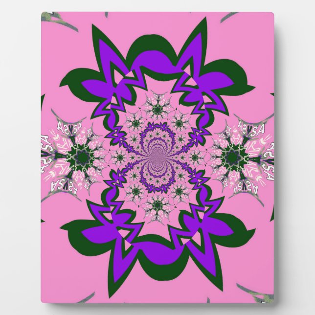 Beautiful Baby Pink Floral Purple Shade Motif Art  Plaque (Front)