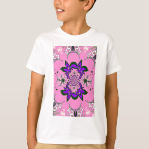 Beautiful Baby Pink Floral Purple Shade Motif Art T-Shirt