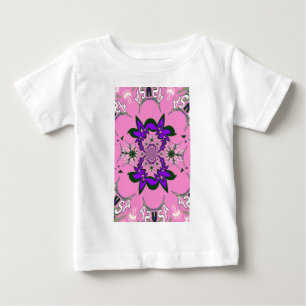 Beautiful Baby Pink Floral Purple Shade Motif Art T-Shirt