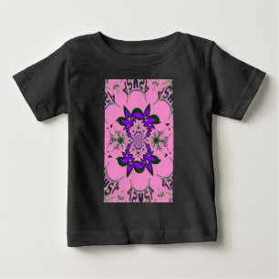 Beautiful Baby Pink Floral Purple Shade Motif Art T-Shirt