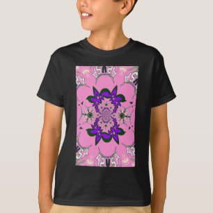 Beautiful Baby Pink Floral Purple Shade Motif Art T-Shirt