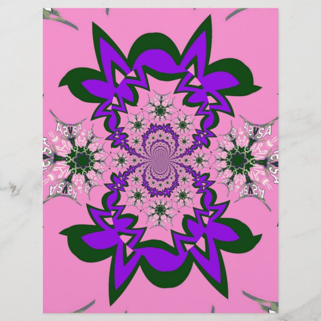 Beautiful baby pink floral purple shade motif mono (Front)