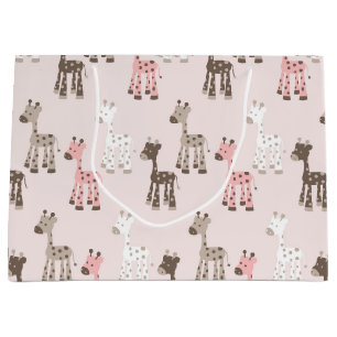 Beautiful Baby Pink Giraffe Large Gift Bag
