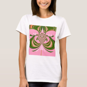 Beautiful baby pink green and white  Kaleidoscope  T-Shirt