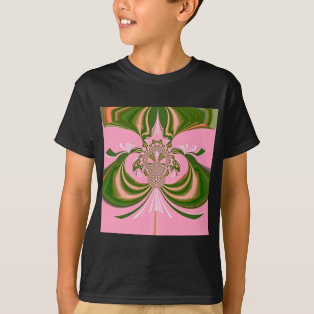 Beautiful baby pink green and white  Kaleidoscope  T-Shirt (Front)