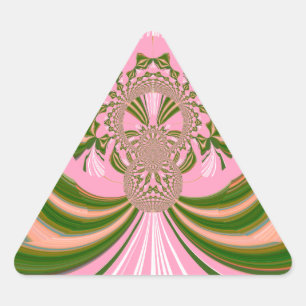 Beautiful baby pink green and white Kaleidoscope Triangle Sticker