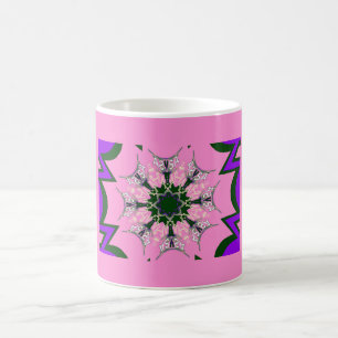 Beautiful baby pink purple shade motif monogram de coffee mug