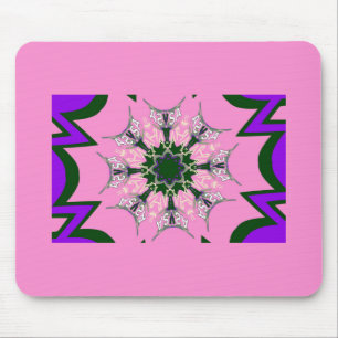 Beautiful baby pink purple shade motif monogram de mouse pad