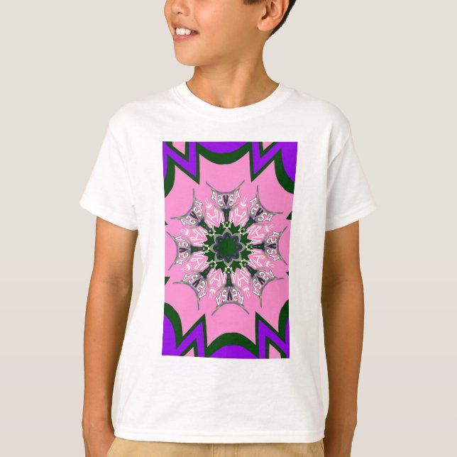 Beautiful baby pink purple shade motif monogram de T-Shirt (Front)