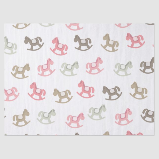 Beautiful Baby Rocking Horses Tissue Paper (Front)