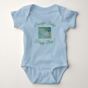 Beautiful Baby Soft Blue, Yellow Pink Watercolor Bodysuit