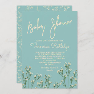 Beautiful Baby's Breath Baby Shower Invitation