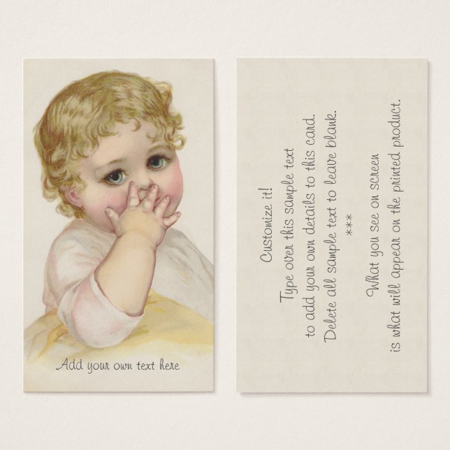 Beautiful Baby's Kiss Vintage Illustration (Front & Back)