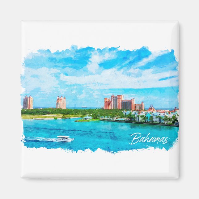 Beautiful Bahamas Caribbean Vacation Scenery Magnet (Front)
