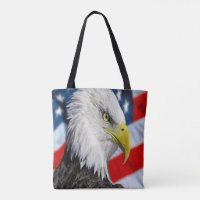Beautiful Bald Eagle head and a American flag 1