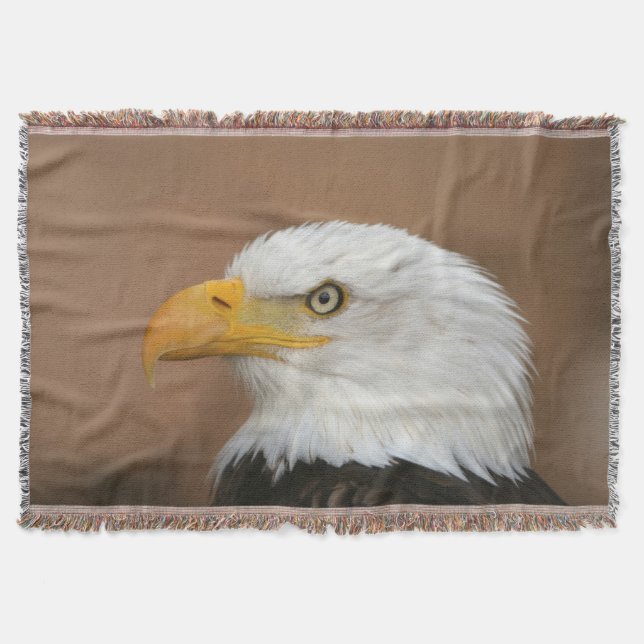Beautiful Bald Eagle Throw Blanket (Front)
