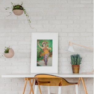 Beautiful Balinese Dancer Vintage Bali Travel Poster