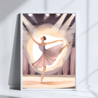 Beautiful Ballerina | Ballet Arts Dance Watercolor