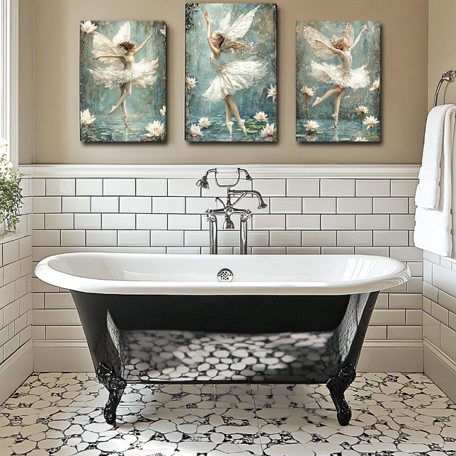 Beautiful Ballerina Fairy Lily Pond White Flowers Poster (Creator Uploaded)