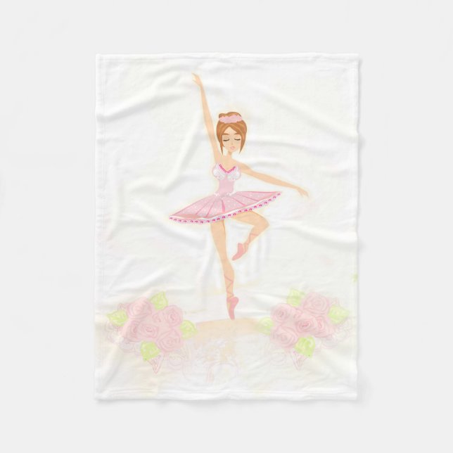 Beautiful ballerina Fleece Blanket (Front)