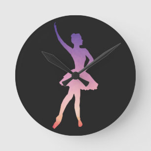 Beautiful ballerina for ballet girl round clock