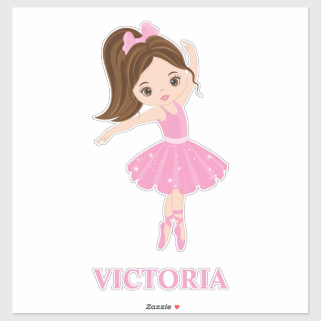 Beautiful Ballerina Girl Custom-Cut Vinyl Sticker (Sheet)