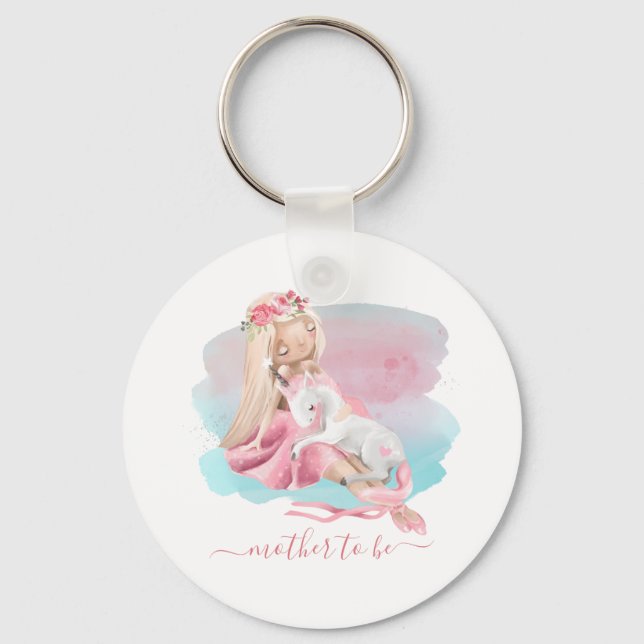 Beautiful Ballerina Mother to Be Buttom Keychain (Front)