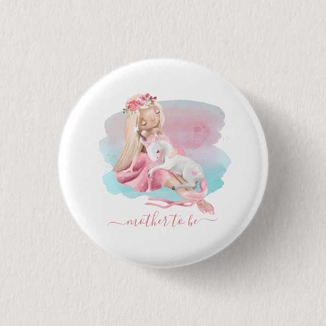 Beautiful Ballerina Mother to Be Round Button (Front)
