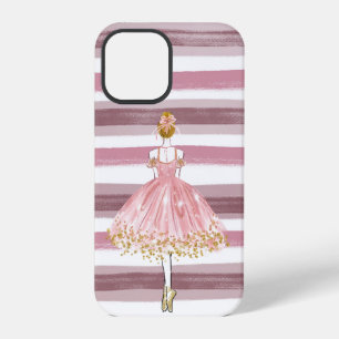 Beautiful Ballerina Pastel Pink Stripes iPhone 12 Pro Case