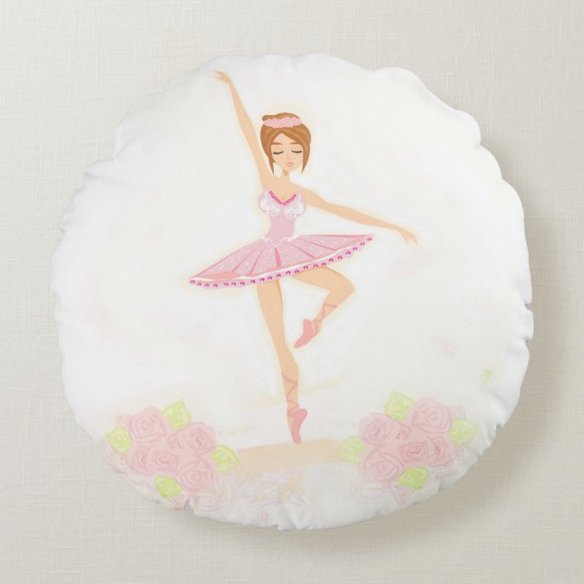 Beautiful ballerina  Round Cushions (Front)