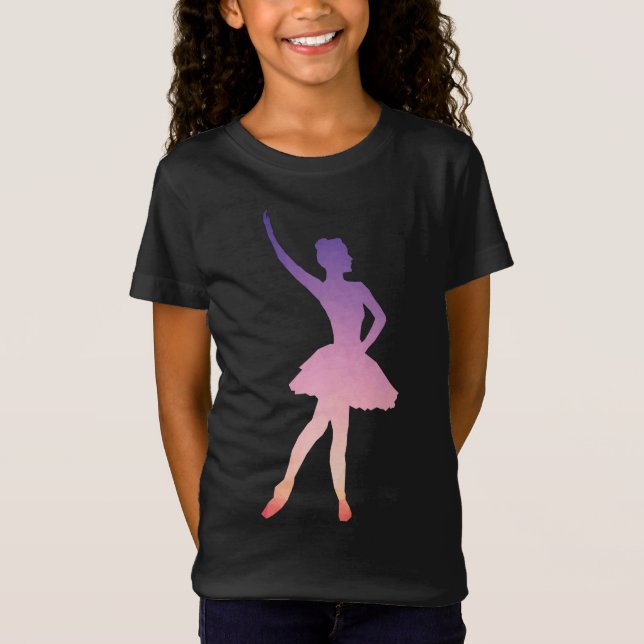 Beautiful ballerina t-shirt for ballet girl. (Front)
