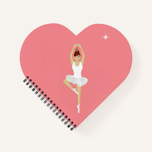 Beautiful Ballet Dancer on Pink Notebook