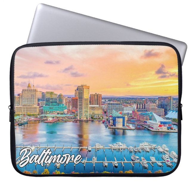 Beautiful Baltimore, Maryland, USA Laptop Sleeve (Front)