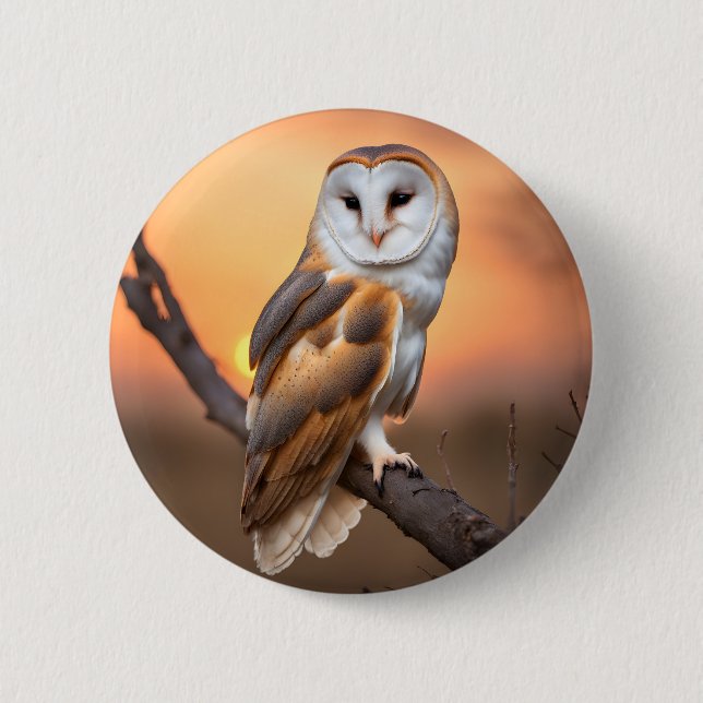 Beautiful Barn Owl 6 Cm Round Badge (Front)