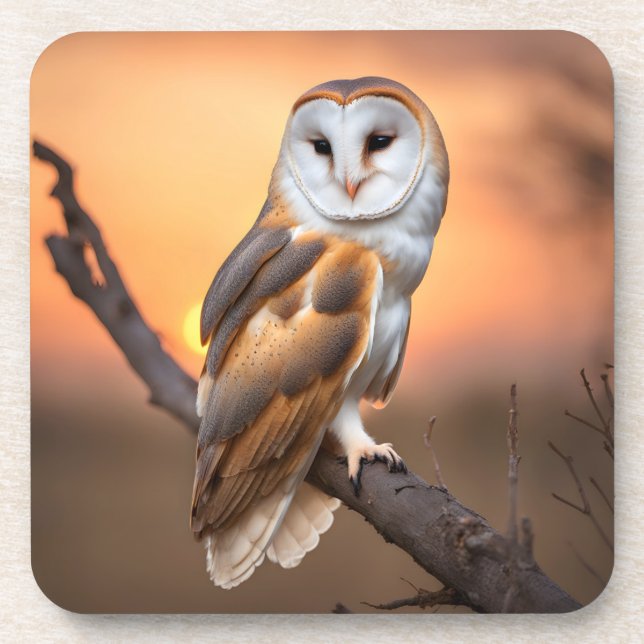 Beautiful Barn Owl Coaster (Front)