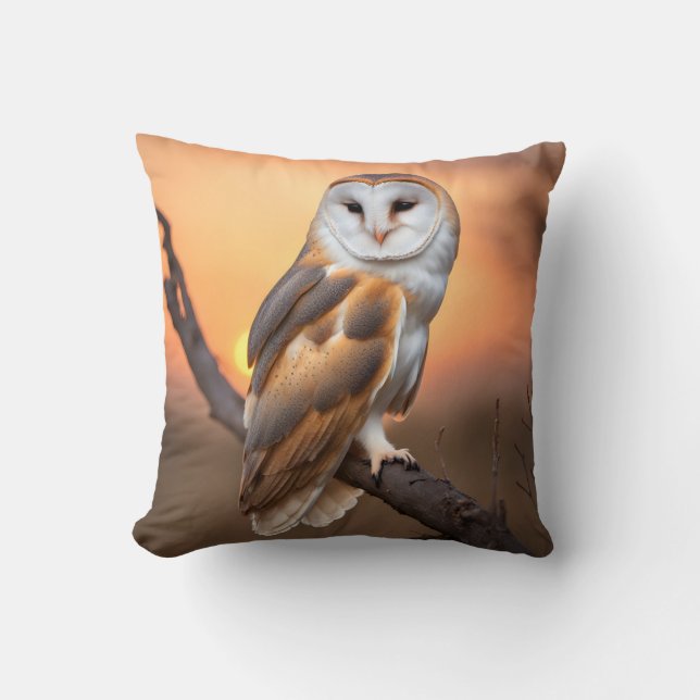 Beautiful Barn Owl Cushion (Front)