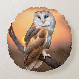Beautiful Barn Owl Round Cushion