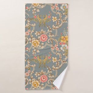 Beautiful Baroque Ornament style border design han Bath Towel
