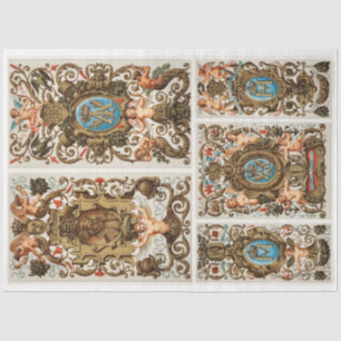 Beautiful baroque rococo angel decoupage paper