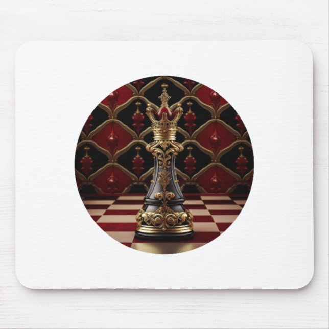 Beautiful Baroque Styled Chess Piece - The Queen Mouse Pad (Front)