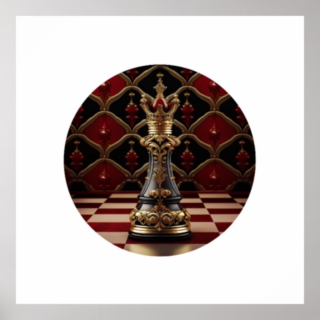 Beautiful Baroque Styled Chess Piece - The Queen Poster (Front)